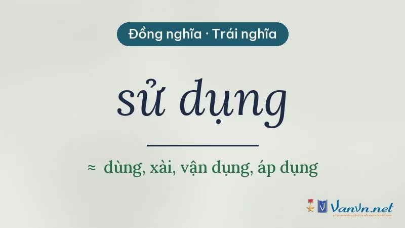 từ đồng nghĩa, trái nghĩa với sử dụng