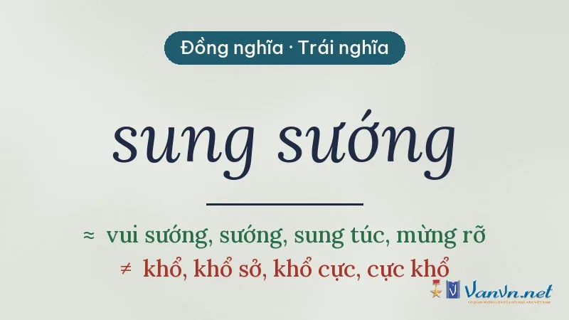 từ đồng nghĩa, trái nghĩa với sung sướng