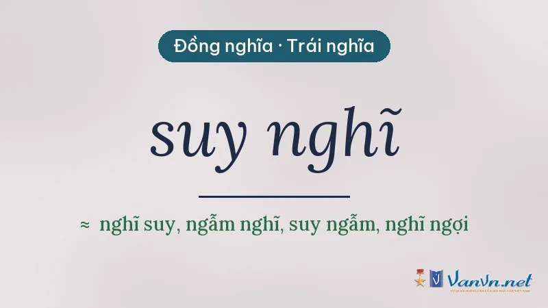 từ đồng nghĩa, trái nghĩa với suy nghĩ