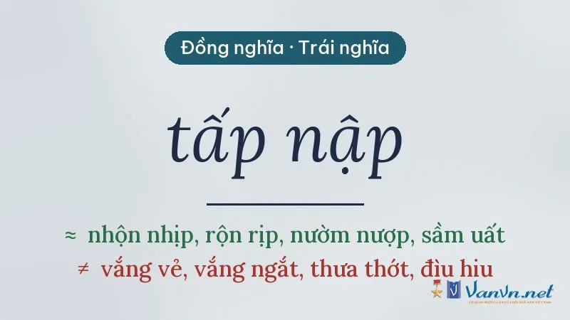từ đồng nghĩa, trái nghĩa với tấp nập