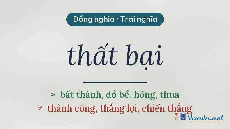 từ đồng nghĩa, trái nghĩa với thất bại