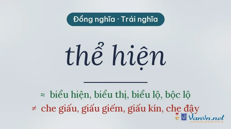 từ đồng nghĩa, trái nghĩa với thể hiện