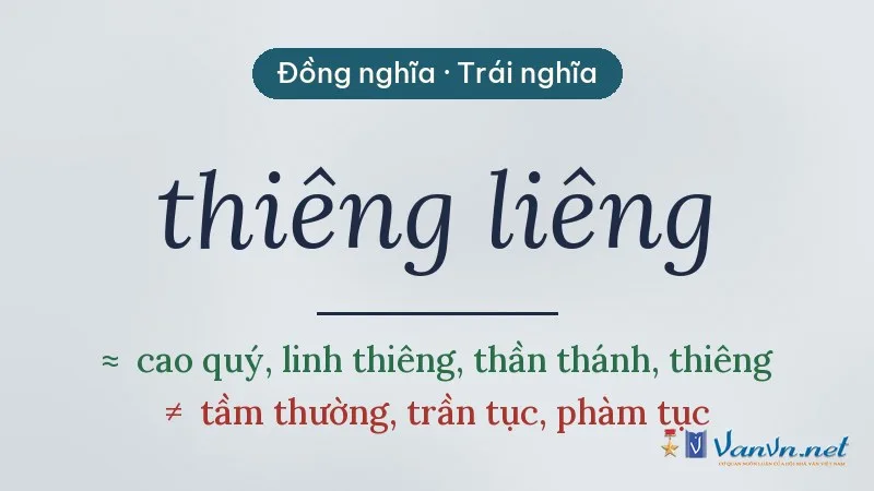 từ đồng nghĩa, trái nghĩa với thiêng liêng