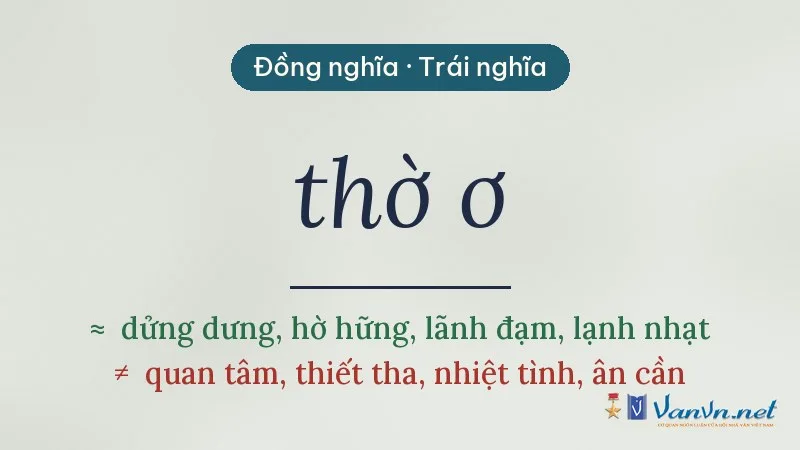 từ đồng nghĩa, trái nghĩa với thờ ơ