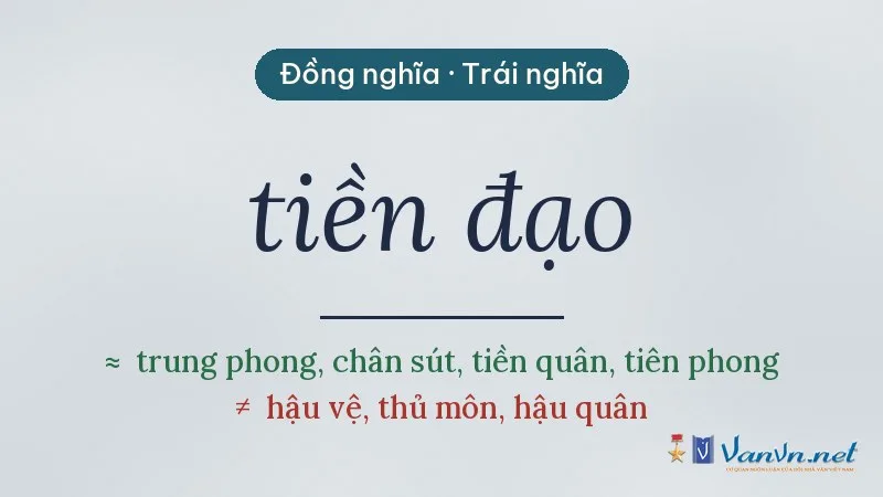 từ đồng nghĩa, trái nghĩa với tiền đạo