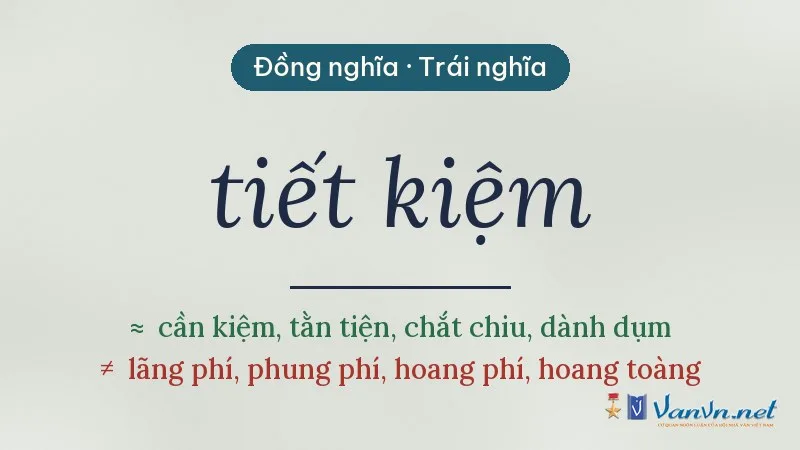 từ đồng nghĩa, trái nghĩa với tiết kiệm