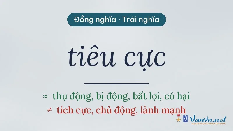 từ đồng nghĩa, trái nghĩa với tiêu cực