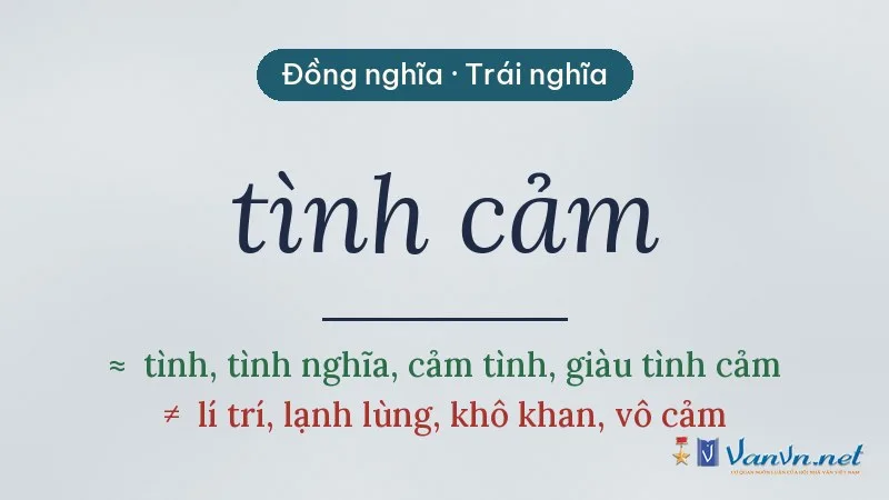 từ đồng nghĩa, trái nghĩa với tình cảm