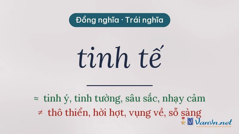 từ đồng nghĩa, trái nghĩa với tinh tế
