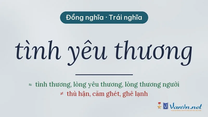 từ đồng nghĩa, trái nghĩa với tình yêu thương