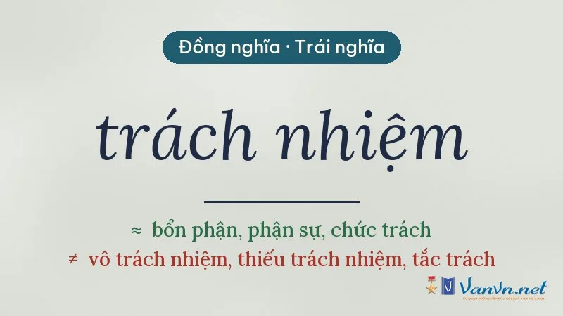 từ đồng nghĩa, trái nghĩa với trách nhiệm
