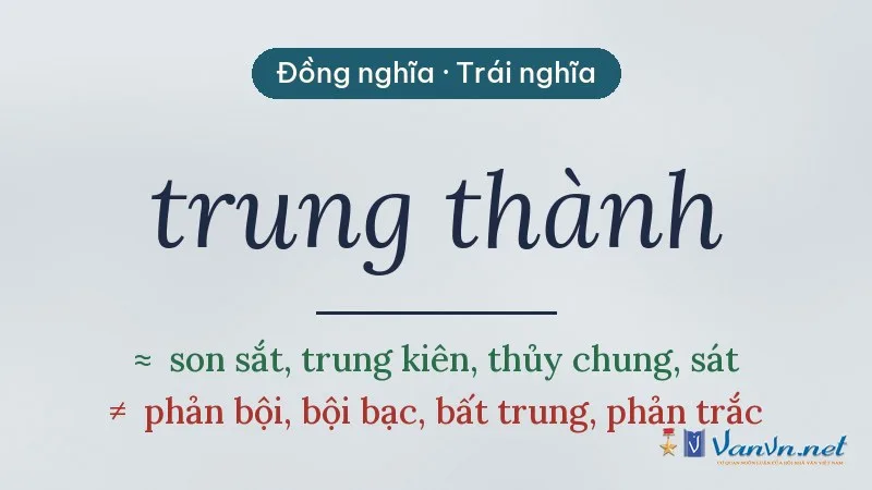 từ đồng nghĩa, trái nghĩa với trung thành