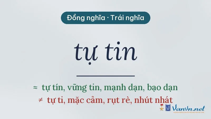 từ đồng nghĩa, trái nghĩa với tự tin