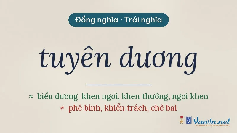 từ đồng nghĩa, trái nghĩa với tuyên dương