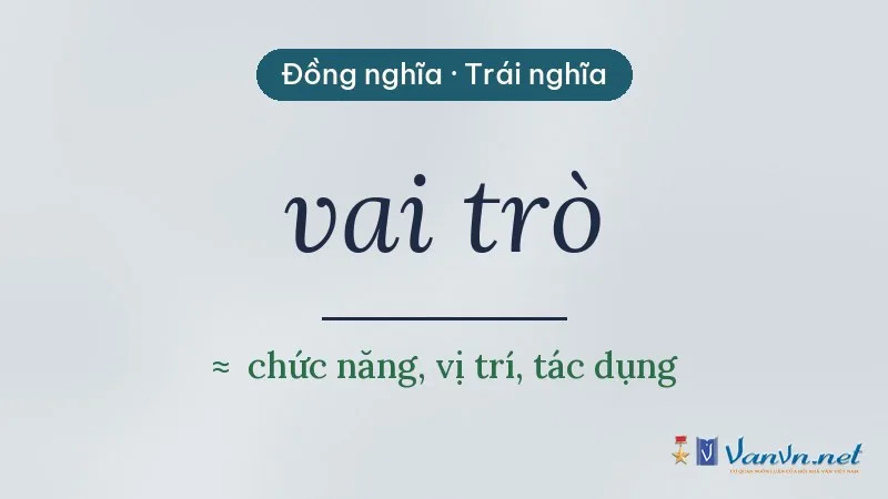 từ đồng nghĩa, trái nghĩa với vai trò
