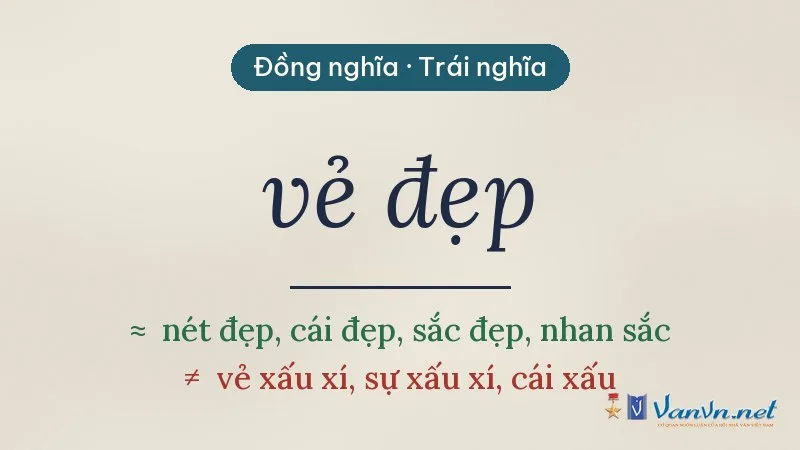 từ đồng nghĩa, trái nghĩa với vẻ đẹp