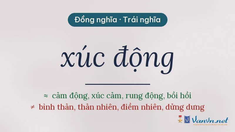từ đồng nghĩa, trái nghĩa với xúc động