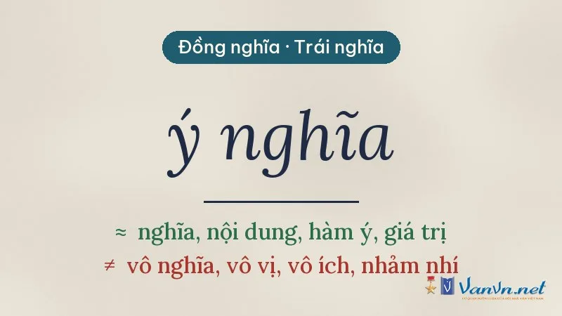 từ đồng nghĩa, trái nghĩa với ý nghĩa
