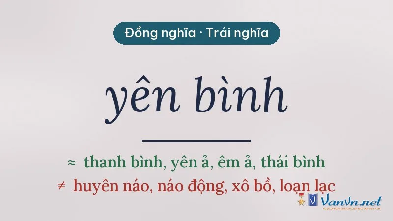 từ đồng nghĩa, trái nghĩa với yên bình