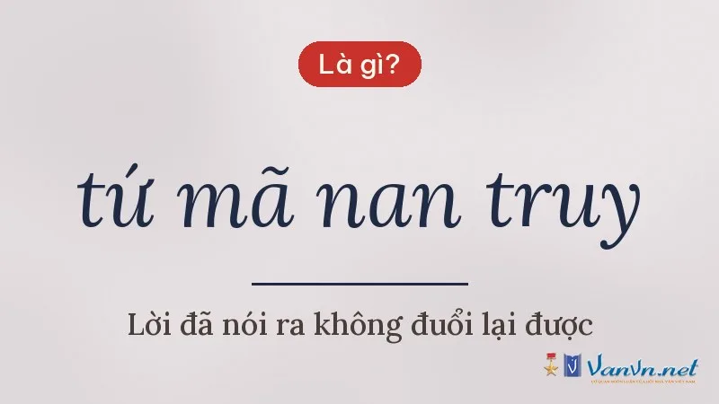tứ mã nan truy là gì