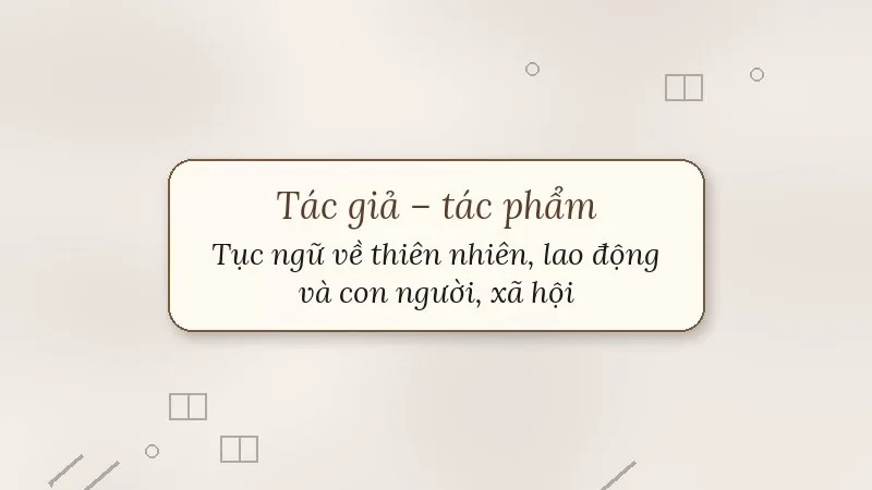 tục ngữ về thiên nhiên lao động và con người xã hội