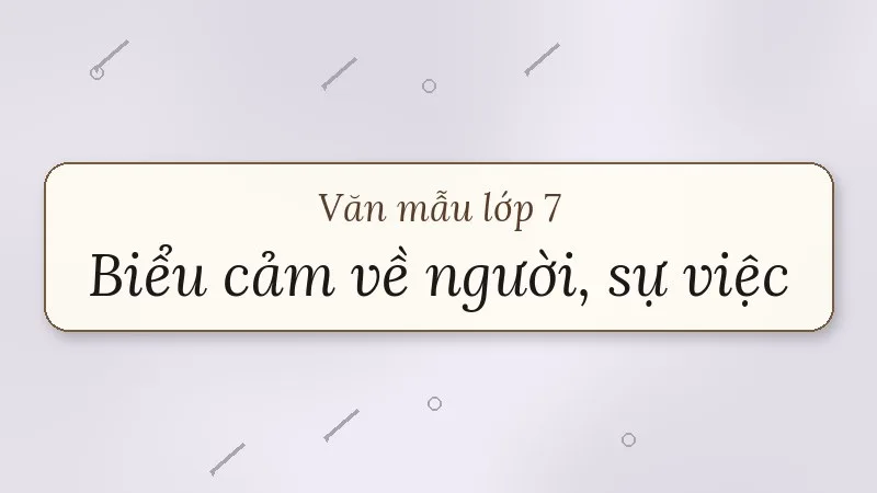 bài văn biểu cảm về con người hoặc sự việc lớp 7