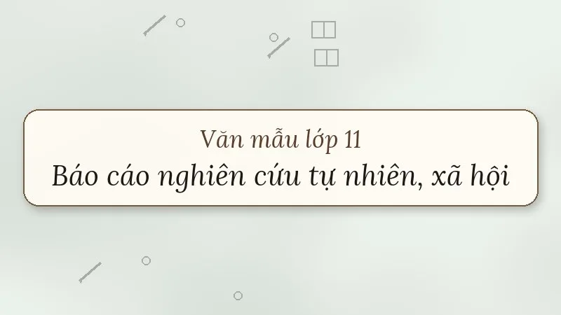 viết báo cáo nghiên cứu về một vấn đề tự nhiên hoặc xã hội lớp 11